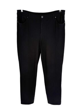 Chicos Stretch Ponte Pants Size 2.5 Black Classic 28.5in Inseam Womens 14